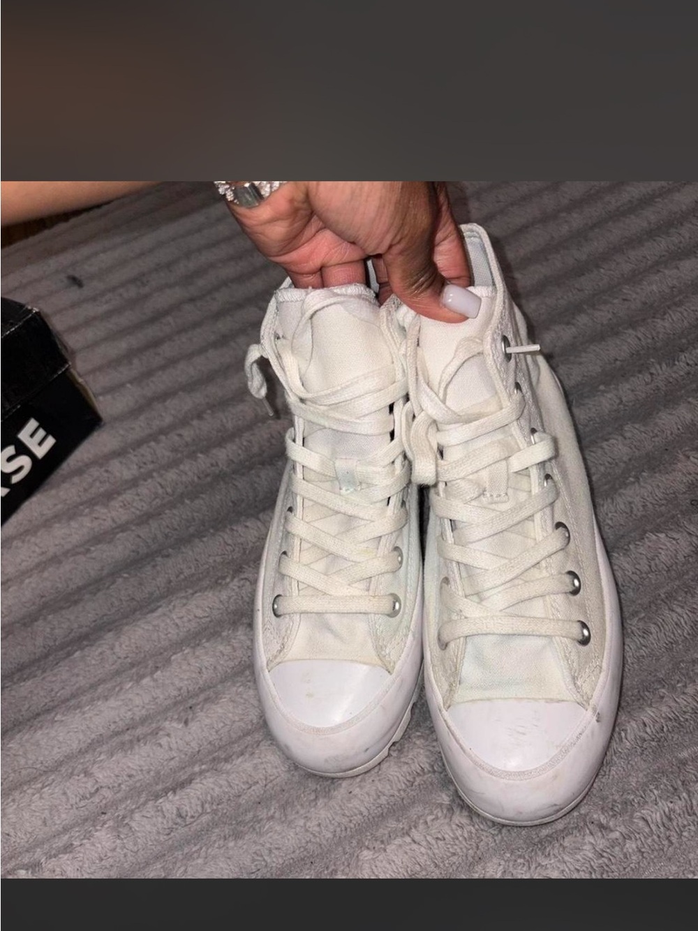 Converse White Platform High-Top Sneakers